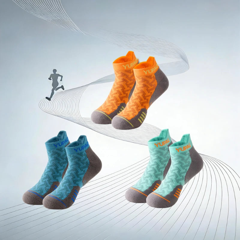New Men's Professional Sports Short Socks Thick Towel Quick Dry Wicks Fitness Running Ankle Man Gift Breathable Marathon Gym