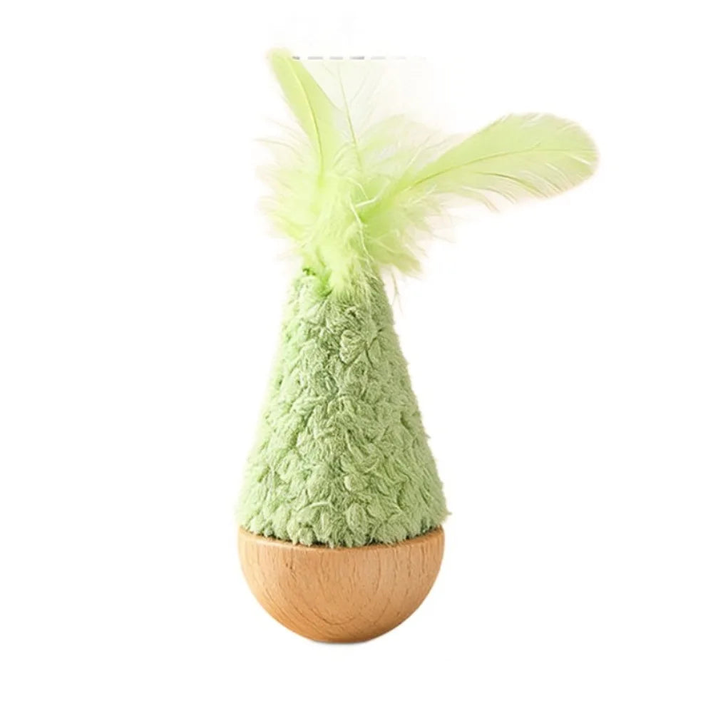 Creative Feather Tumbler Wobbler Wobbler Design Non-toxic Cat Supplies Bite-resistant Attractive Interactive Cat Solo Play