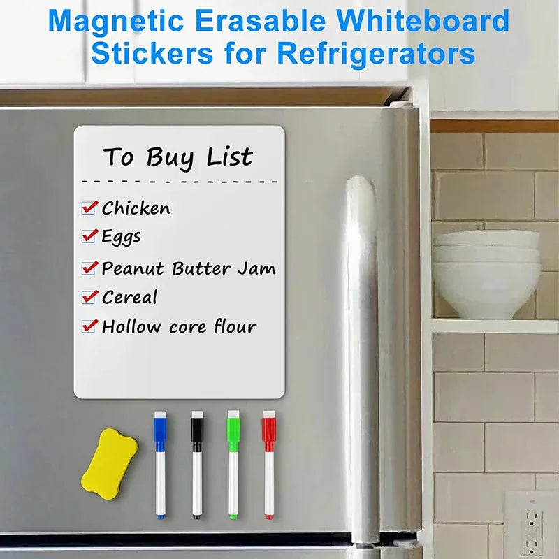 A4 Size Dry Erase White Board for Fridge Sticker Magnetic Whiteboard,Portable 11.8"x8.2" Planner for Refrigerator