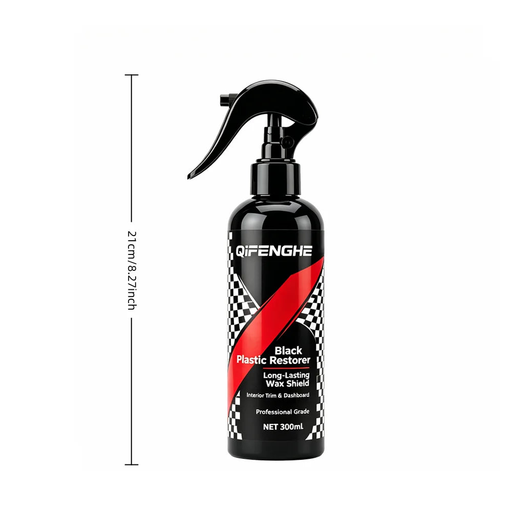 Car Plastic Restorer Black Trim Renewal Long Lasting Wax Coating Interior Dashboard Panel Restore Deep Shine Protectant 300ML