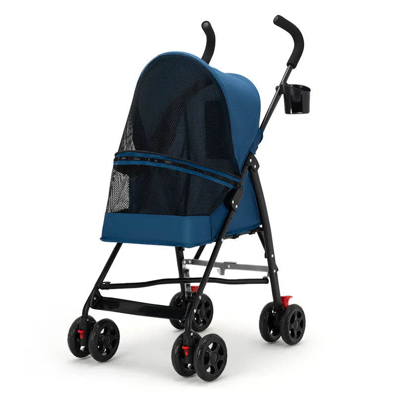 Foldable Pet Stroller for Small Dogs Cats Lightweight Travel Pushchair Breathable Carrier Teddy Puppies Outdoor Walks Shopping