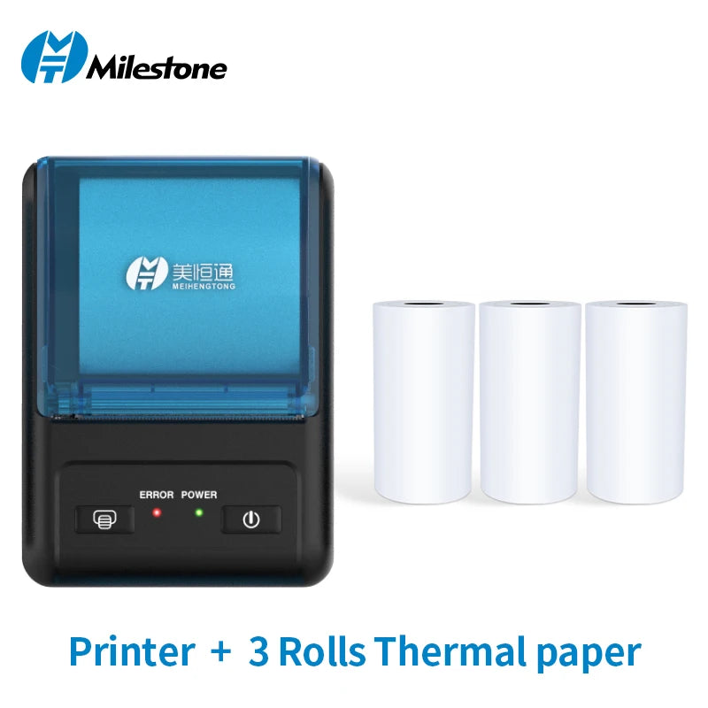 Milestone Portable Mini Wireless Thermal Printer Bluetooth Android Receipt Printing 58mm Office Android Receipt Printer Epson p