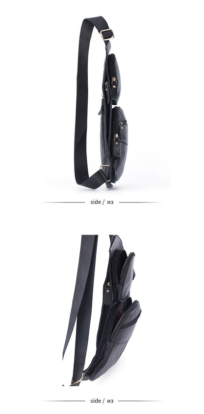 Men Cross Body Shoulder Sling Backpack Chest Bag Pouch Genuine Leather Casual Travel Retro Male Crossbody Messenger Side Bags