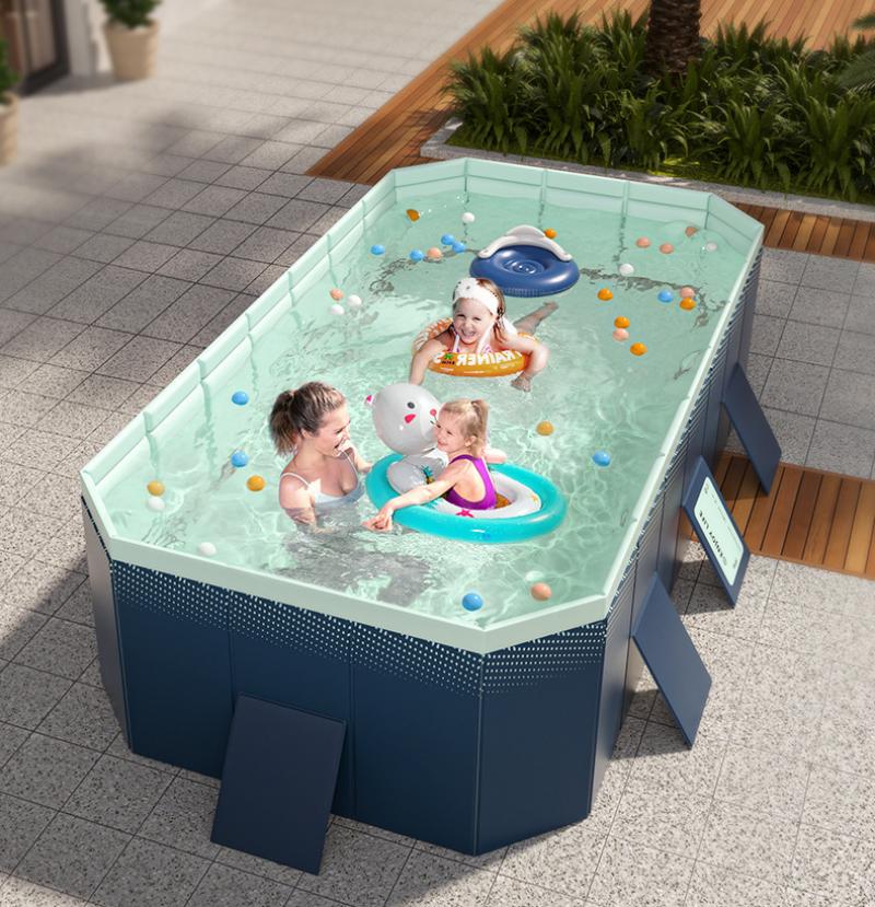 Blue Foldable Frame Swimming Pool For Kids Family Garden Summer Water Play Backyard Water Pool Multiple Sizes