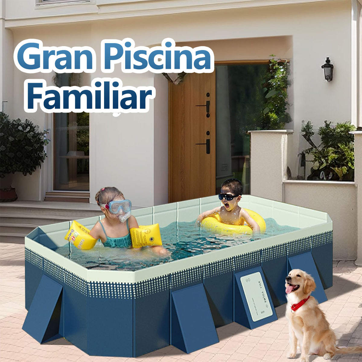 Blue Foldable Frame Swimming Pool For Kids Family Garden Summer Water Play Backyard Water Pool Multiple Sizes