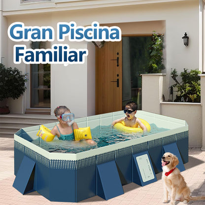 Blue Foldable Frame Swimming Pool For Kids Family Garden Summer Water Play Backyard Water Pool Multiple Sizes