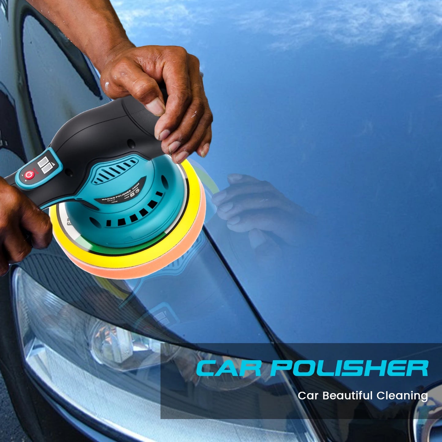 Podofo 8Gear Cordless Car Polisher Electric Polisher Auto Digital Display Car Waxing Polishing Machine Rust Removal Tool For Makita 18V Battery Pin