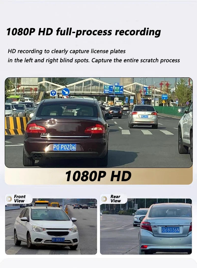 Dashcam 4 Channels WiFi Car DVR Dashboard Cameras for Car Way Back Box Parking Mode 24H Front and Rear Interior 360 Dash Cam