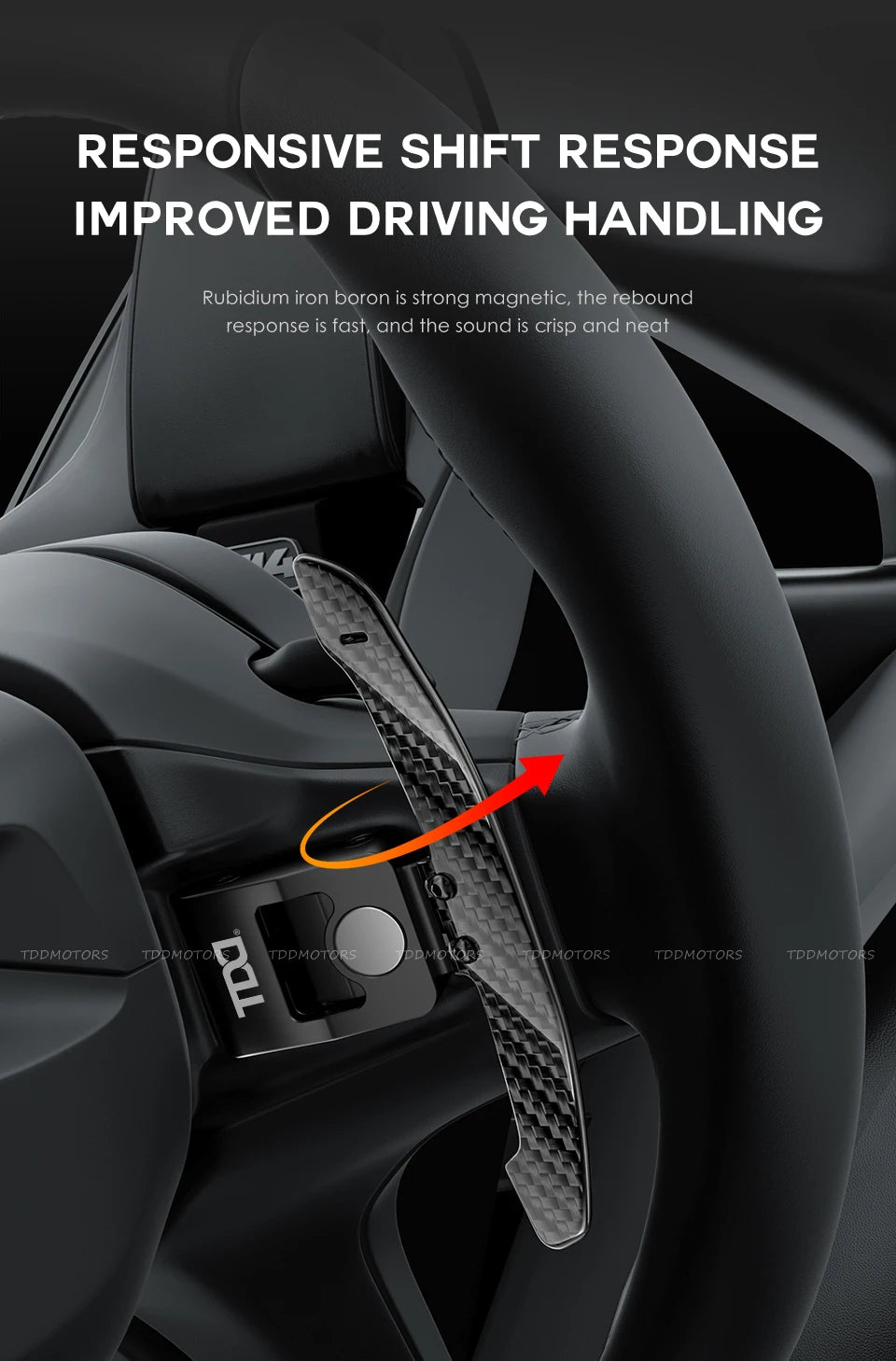 TDD Carbon Fiber Steering Wheel Magnetic Paddle Shifter for Volkswagen Golf 8 MK8 CC GTI R Car Modified Interior
