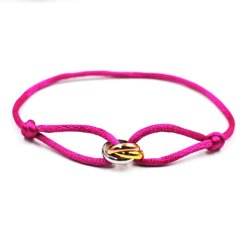 Zalman Wholesale GDS888 Luxury Unisex Bracelet 3 Metal Buckle Hand Chain Adjustable Men's Rope Bracelet for Women Jewelry Gifts