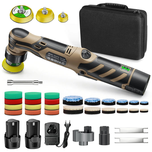 Cordless 12V Mini Car Polisher Detailing Wireless Car Polishing Machine 1/1.5/3 Inch Pads Kit For Auto Waxing