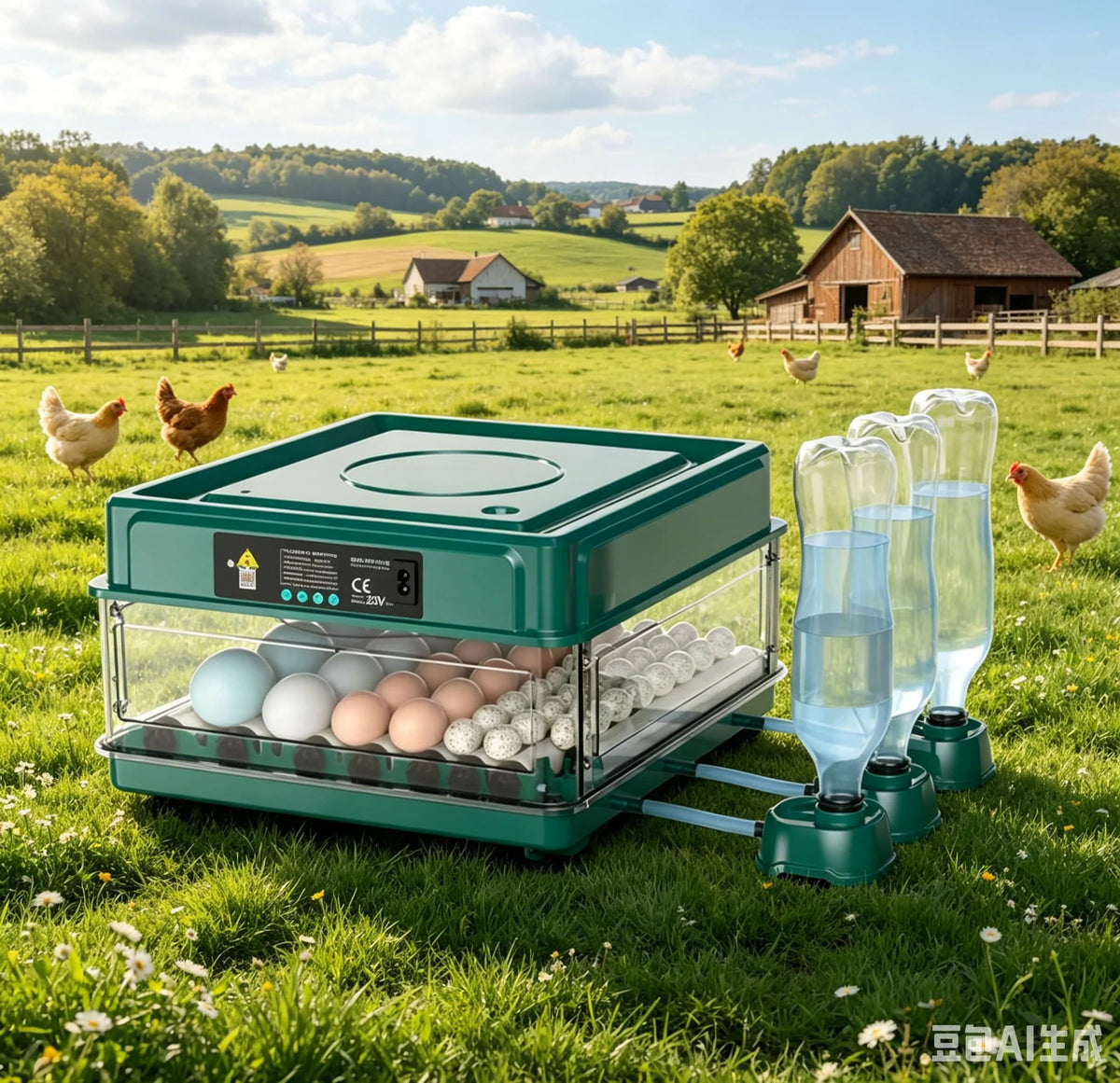 220V Mini Digital Egg Incubator with Auto Egg Turning, Low Noise Fan & Heat Insulation Cover for Chicken Duck Quail Pigeon Bird Eggs, Farm & Educational Hatching Machine