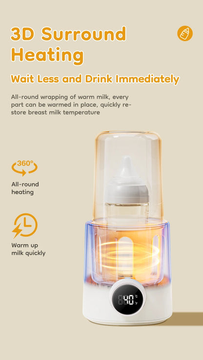 MAMIJOY Baby Bottle Warmer Multi Function 36-100° Adjustable Food Heater Milk Warmer Steriliser ACcurate Temperature Control N22