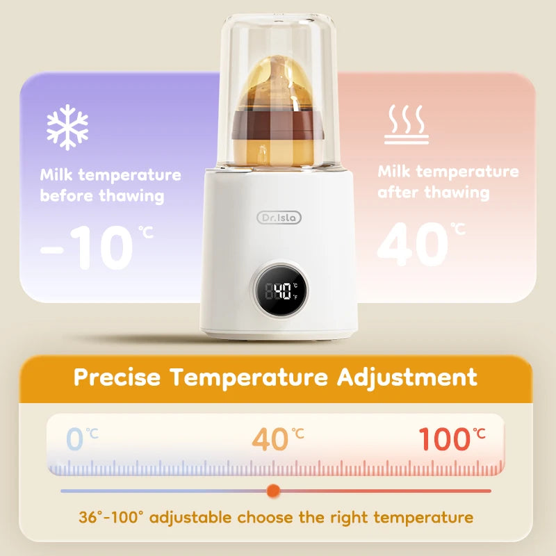 MAMIJOY Baby Bottle Warmer Multi Function 36-100° Adjustable Food Heater Milk Warmer Steriliser ACcurate Temperature Control N22