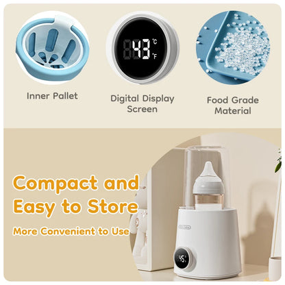 MAMIJOY Baby Bottle Warmer Multi Function 36-100° Adjustable Food Heater Milk Warmer Steriliser ACcurate Temperature Control N22