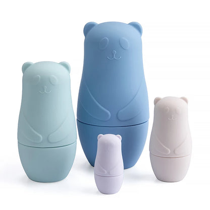 1setMontessori Nesting Dolls Toy Russian Matryoshka Doll Educational Toys for Children Silicone Stacking Blocks Doll Inside Doll
