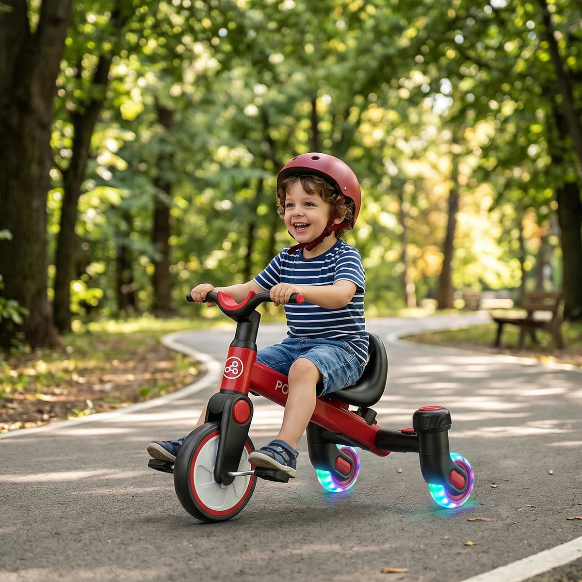 3-in-1 Toddler Tricycle for 1.5-5 Years Old Drift Trike Baby Balance Bike with 360° Spin Wheels Adjustable Seat Kids Tricycle