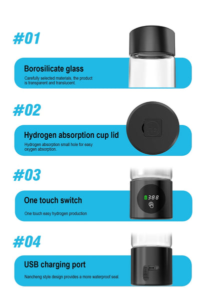 Electric Performance Hydrogen Water creator SPE PEM duel Chamber lonizer + PPB & Time Display Electric Hydrogen Water