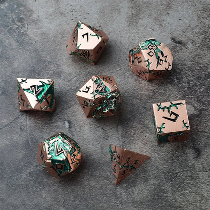 D&D Dice 7 Die Metal DND Dice Set, Weighted Metallic for Dungeons and Dragons Dice Set, Polyhedral D and D Dice Roleplaying Cube