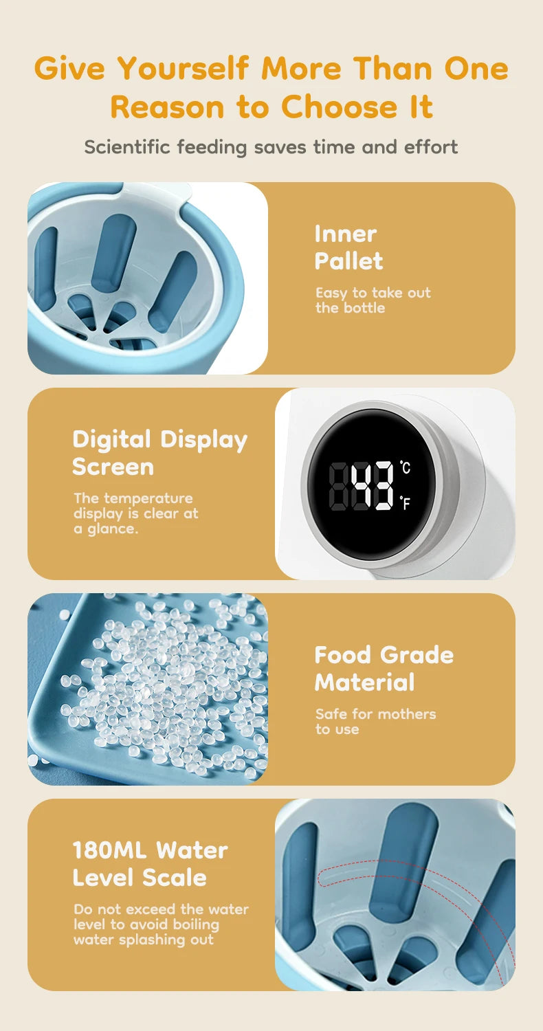 MAMIJOY Baby Bottle Warmer Multi Function 36-100° Adjustable Food Heater Milk Warmer Steriliser ACcurate Temperature Control N22