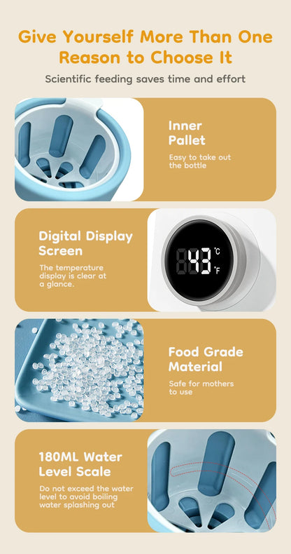 MAMIJOY Baby Bottle Warmer Multi Function 36-100° Adjustable Food Heater Milk Warmer Steriliser ACcurate Temperature Control N22