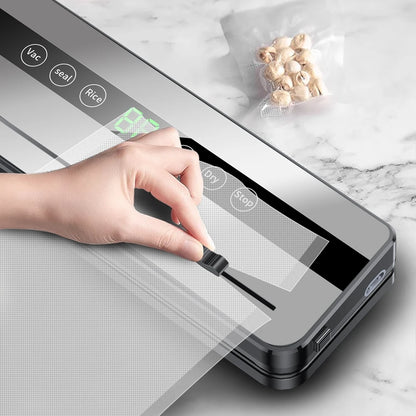 Food Vacuum Sealer Machine Dry Wet Food Vacuum Packaging Machine with UV Kitchen Food Storage Sealing Machine Built-in Cutter