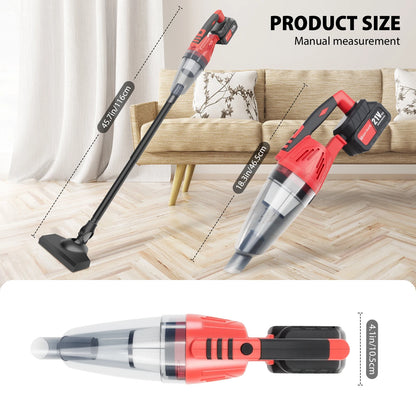 Cordless Vacuum Cleaner 2-in-1 Stick with LED Light, Lightweight Car & Home Use, for Hardwood Floors and Pet Hair Removal, Powerful Suction, Handheld Car Vacuum