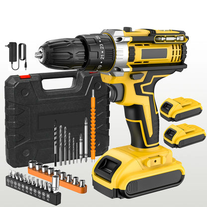 21V Cordless Impact Drill Electric Screwdriver Electric Hammer Drill Mini Wireless Hand Drill Lithium-Ion Battery Power Tools