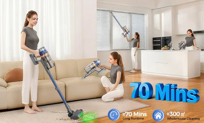COTIAR S25 Cordless Vacuum Cleaner 650W 60kPa Strong Suction 70 Mins Runtime Handheld Home Appliance Portable Removable Battery