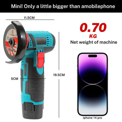 19500rpm 12V Mini Angle Grinder Grinding Cordless Machine Lithium Battery Rechargeable Grinder Cushing Power Tools