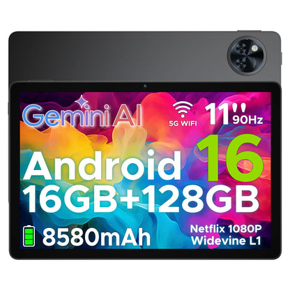 DOOGEE U11 Android 15 Tablet 11 Ultra-clear 90Hz Display 4GB RAM 128GB ROM 8580mAh Battery Dual Speaker Supports Widevine L1