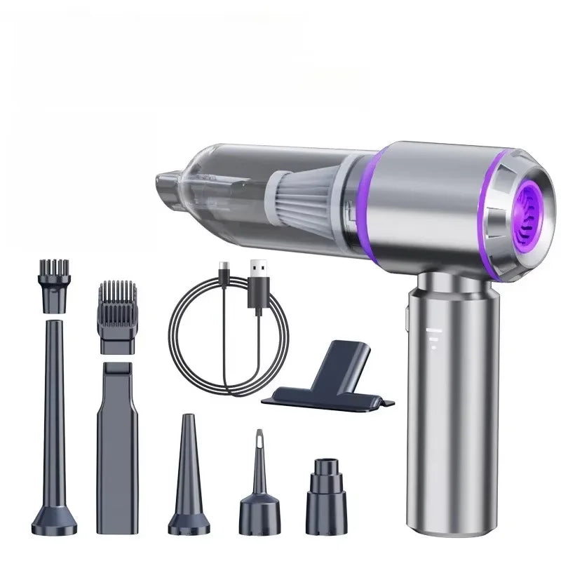 13000Pa 4-in-1 Car Vacuum Cleaner Portable Cordless Mini Vacuum Cleaner Compressed Air Blower Air Duster Pump Hand Held