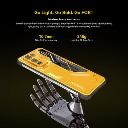 Blackview FORT 5 Android 16 Rugged Smartphone 36GB(12+24)+256GB 6.78" HD+ IPS 5000mAh Mobile Phone Smartphone Mobile Phone NFC
