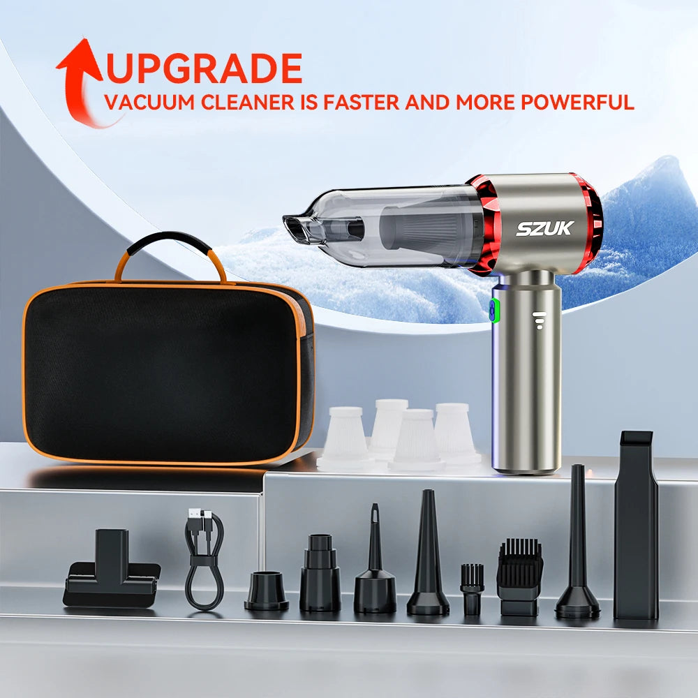 SZUK 985000Pa Car Vacuum Cleaner Portable Handheld Car Cleaner Strong Suction Cleaning Machine Mini Wireless Hand Vacuum Cleaner