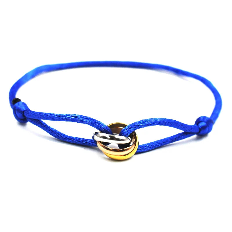 Zalman Wholesale GDS888 Luxury Unisex Bracelet 3 Metal Buckle Hand Chain Adjustable Men's Rope Bracelet for Women Jewelry Gifts