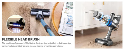 70KPa 400W cordless vacuum cleaner, 1 L dust cup, light display battery, for animal hair, Carpet