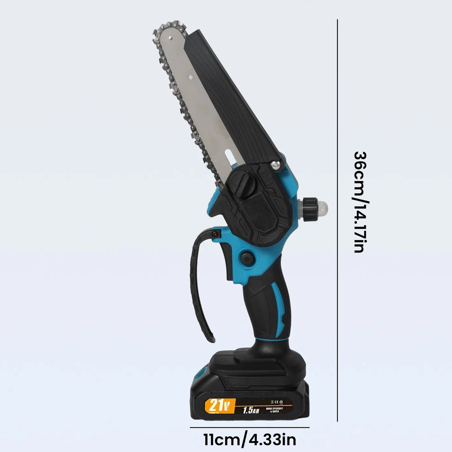 21V 6Inch Cordless Electric Chainsaw Powerful Electric Small Portable Chainsaw with Automatic Oiler Pruning Saw Woodworking Tool