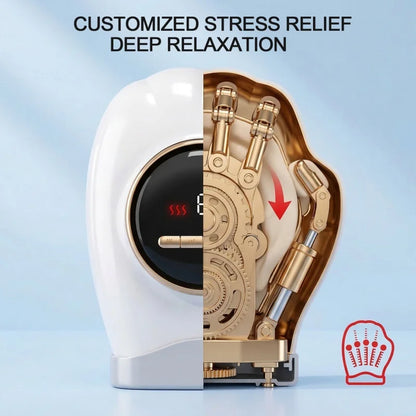 Electric Hand Massager with Heat Air Compression Finger Palm Wrist Therapy Massager Rechargeable Hand Care Device for Pain Relief Relaxation Home Office