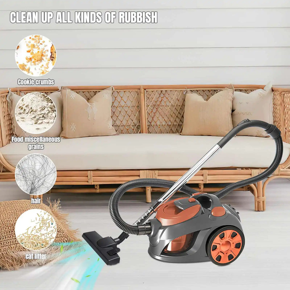3300W Portable Vacuum Cleaner Powerful Household Multi-functional Dust Removal Mite Vacuum Cleaner for Floors Tile Carpets Hair