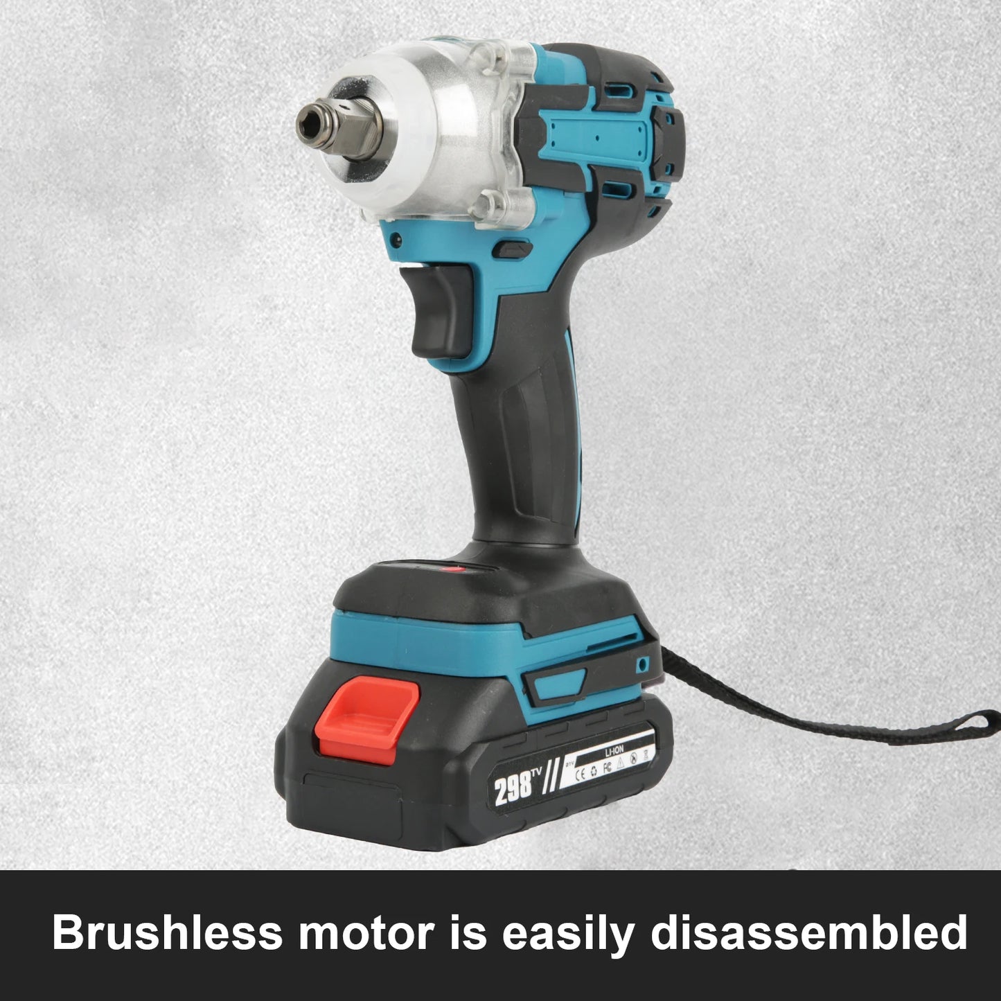Brushless Electric Impact Wrench  260-280Nm Torque Wrench Cordless Drill Screwdriver Impact Frequency 0–3200/min Max Torque for Construction, Home Maintenance and Woodworking
