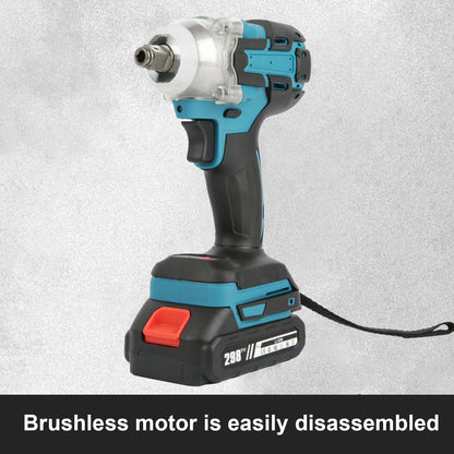 Brushless Electric Impact Wrench  260-280Nm Torque Wrench Cordless Drill Screwdriver Impact Frequency 0–3200/min Max Torque for Construction, Home Maintenance and Woodworking