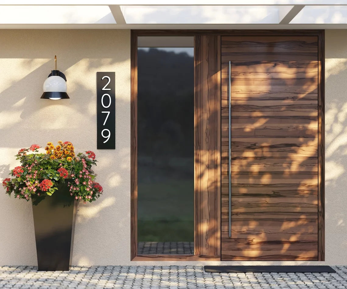 Custom Modern House Number Sign Matte Acrylic Address Digit Sign Outdoor Waterproof Plaques Large Vertical & Horizonta Door Sign