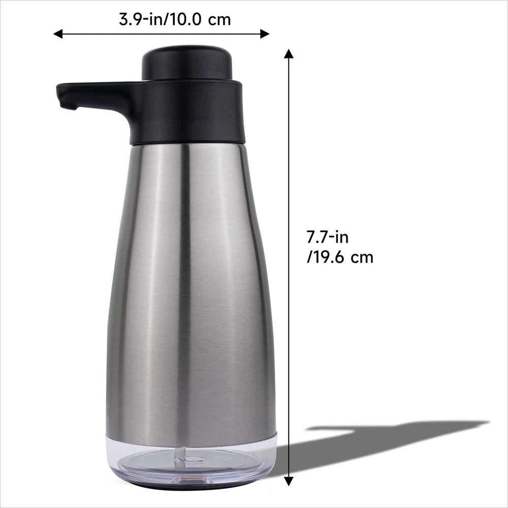 AIKE Stainless Steel Manual Soap Dispenser Pumps Liquid Soap Dispenser For Kitchen Dish Cleaning 450ML Hand Soap Dispenser
