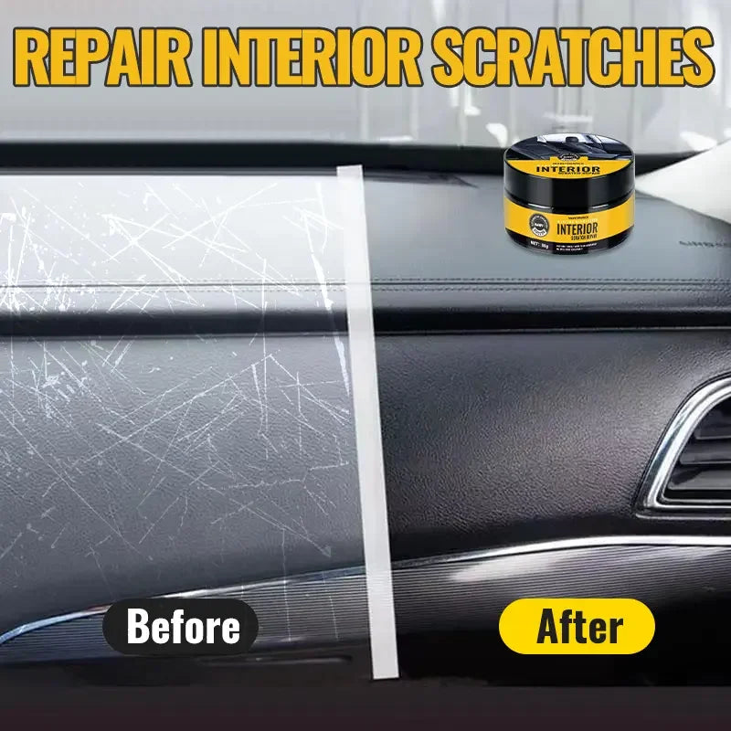 KJM Car Interior Scratch Repair Kit - Enhanced Gloss Dashboard and Plastic Repair Paste