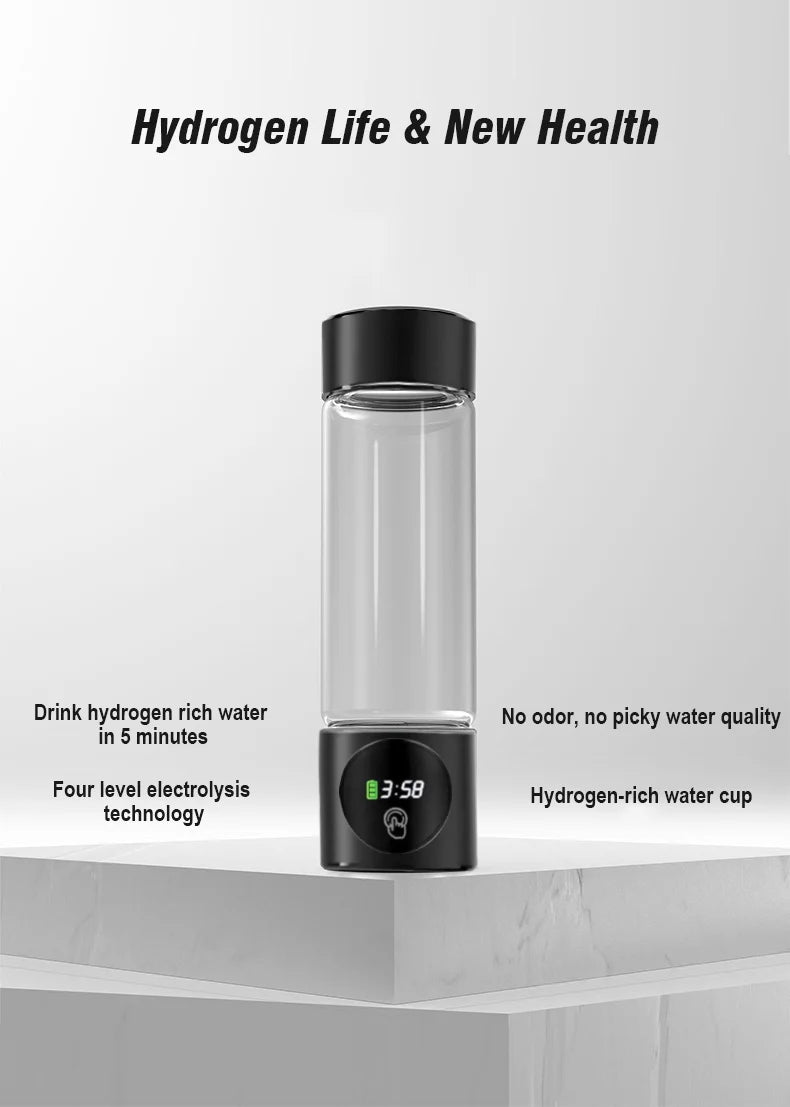 Electric Performance Hydrogen Water creator SPE PEM duel Chamber lonizer + PPB & Time Display Electric Hydrogen Water