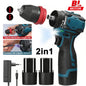 2in1 Brushless Electric Screwdriver Drill  55\45Nm Torque Cordless Speed Regulation Handheld Lithium Driver Dril with 2 Battery