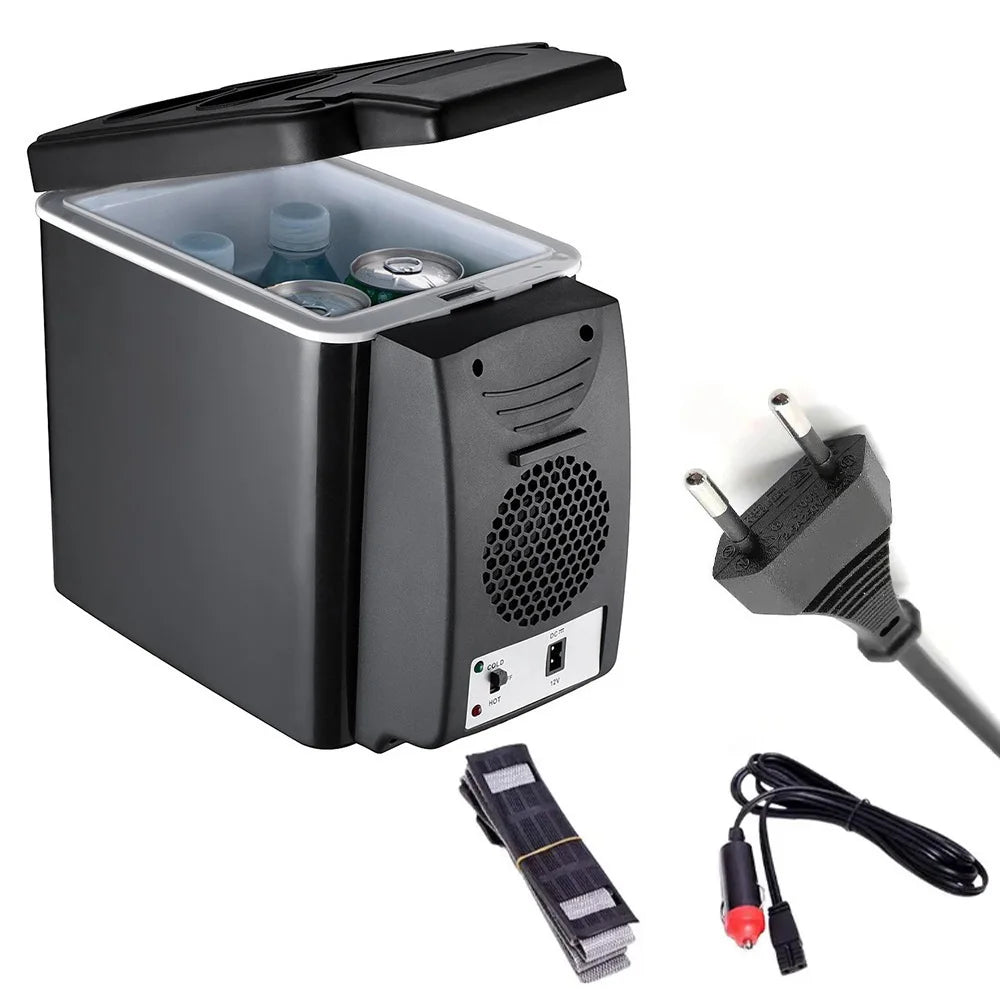 12V/220V Car Home 2-in-1 6L Car Small Refrigerator Mini Student Dormitory Home Heating and Cooling Box Cosmetics Breast Milk Insulin Refrigerator Silent