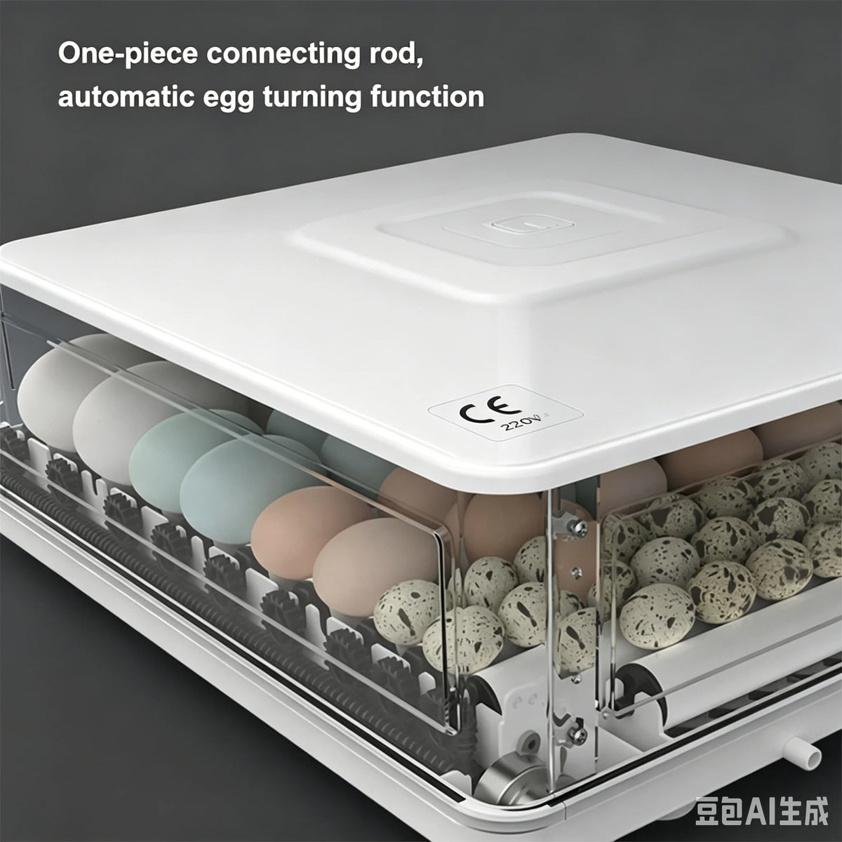 220V Mini Digital Egg Incubator with Auto Egg Turning, Low Noise Fan & Heat Insulation Cover for Chicken Duck Quail Pigeon Bird Eggs, Farm & Educational Hatching Machine