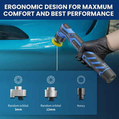 Cordless 12V Mini Car Polisher Machine Wireless Car Polishing Machine 1/2/3 Inch Pads Kit For Auto Waxing