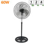 80W Silent Standing Fan with 3 Speeds and Oscillating Function, Diameter 45cm, Temperature Range 5 to 42 Degrees, Ce and Rohs Certified, Powerful and Efficient